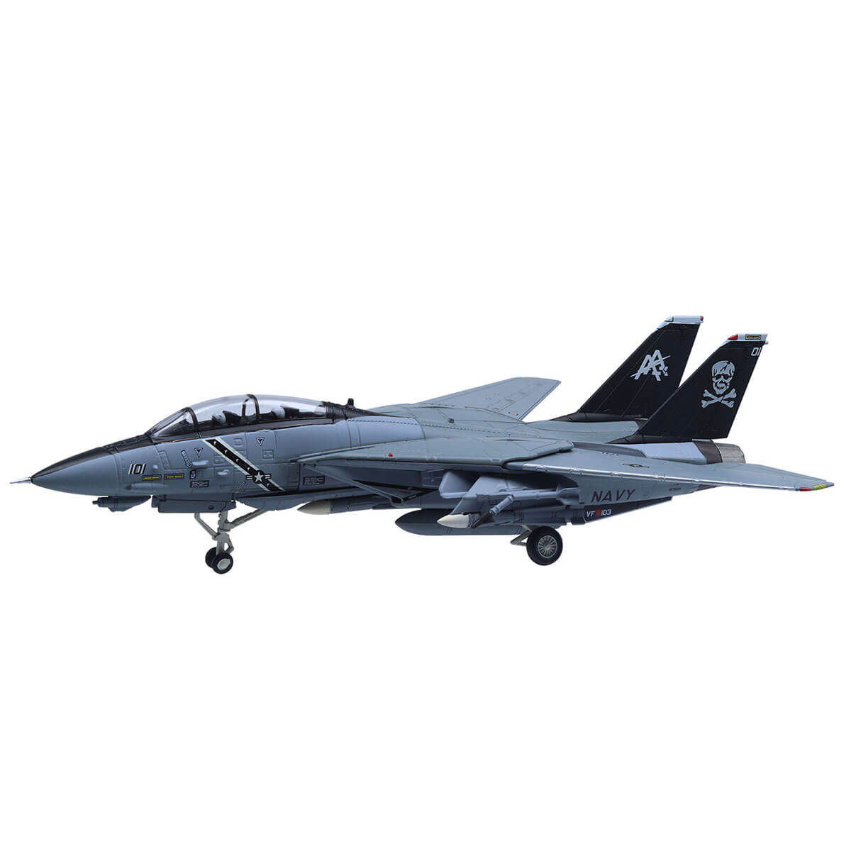 Die cast 1/100 Modellino Aereo Aircraft Grumman F-14A Tomcat US Navy Jolly  Roger