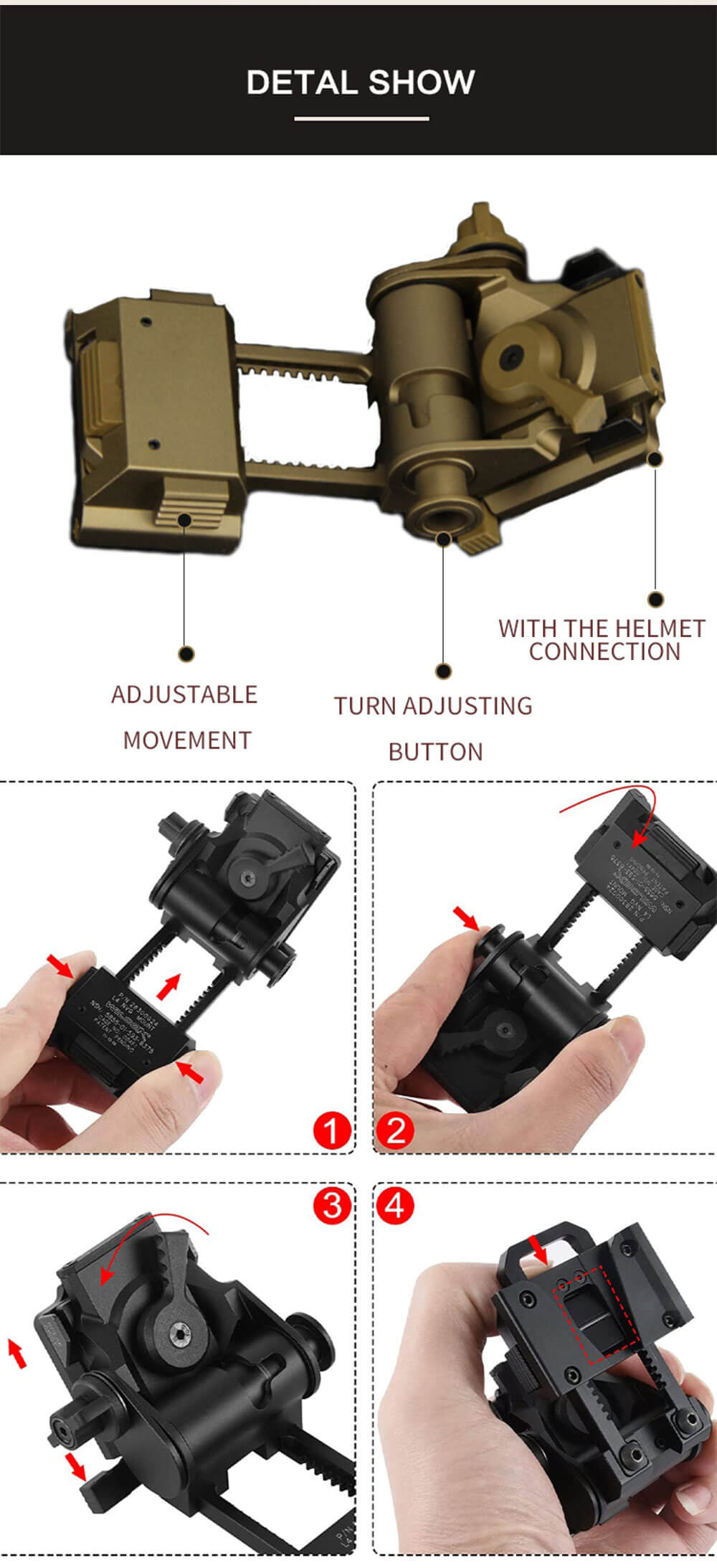 L4G24 Night Vision Goggles NVG Metal Helmet Mount