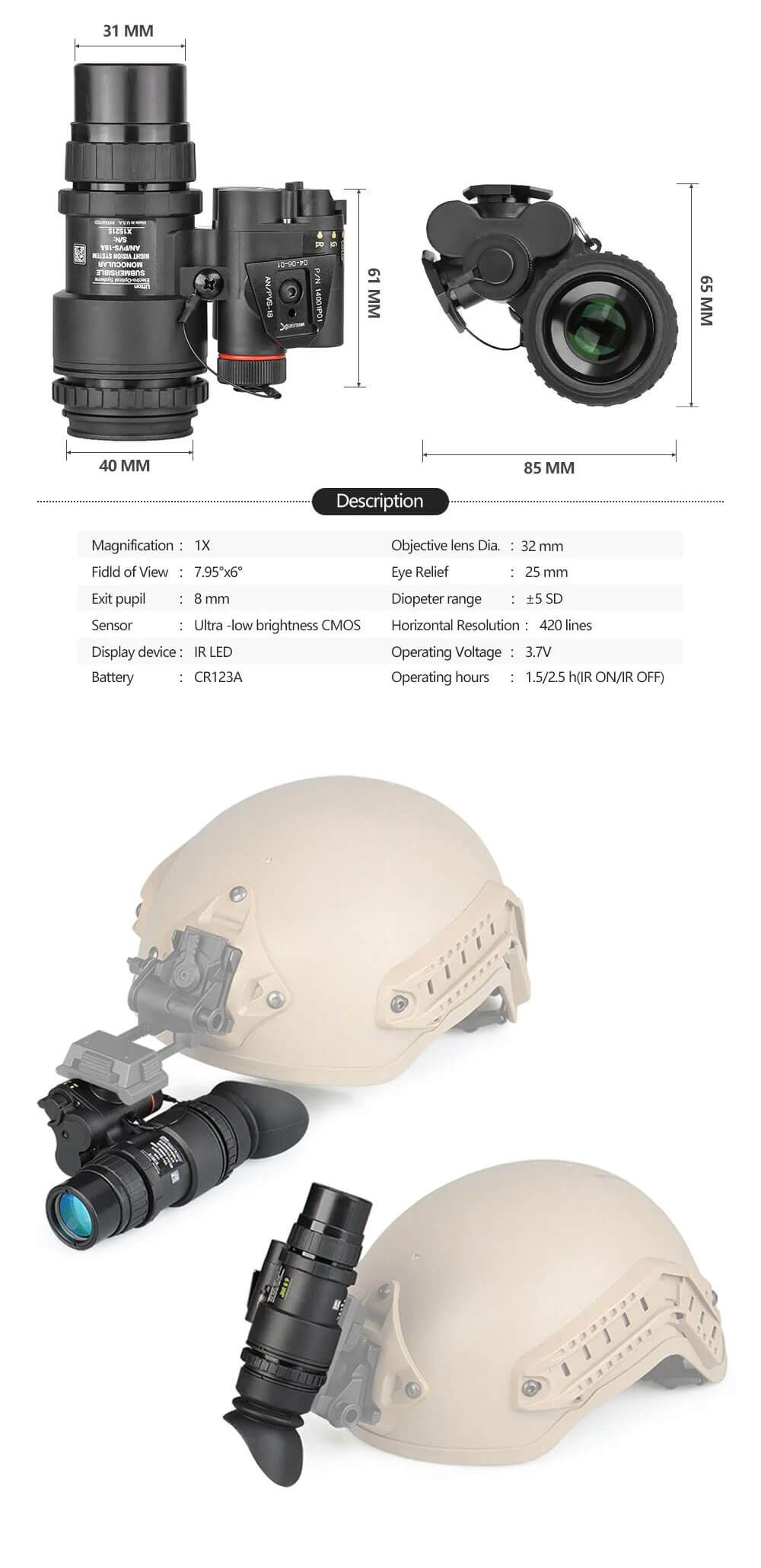 PVS-18 Night Vision Monocular